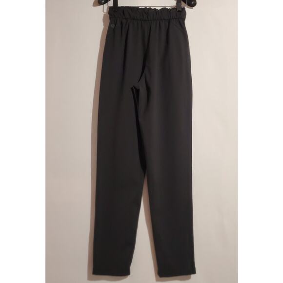 Lululemon Keep Moving 7/8 Crop High Rise Paper Bag Drawstring Pants Size 2 Black - Picture 3 of 12